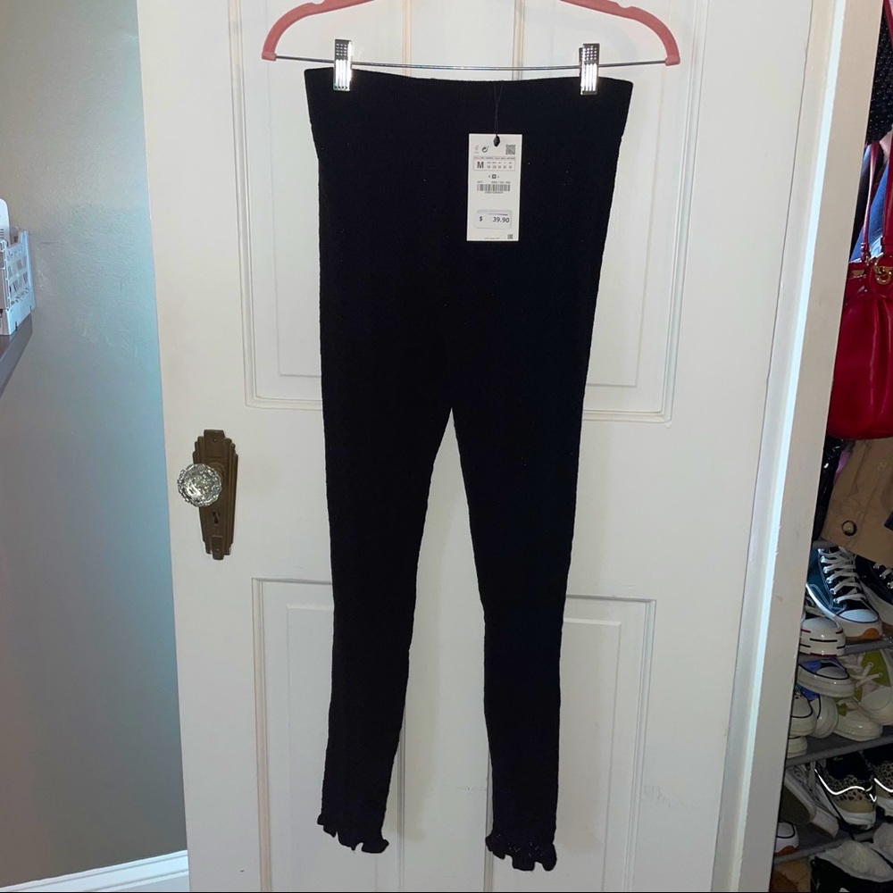 Zara Pointelle Knit Leggings